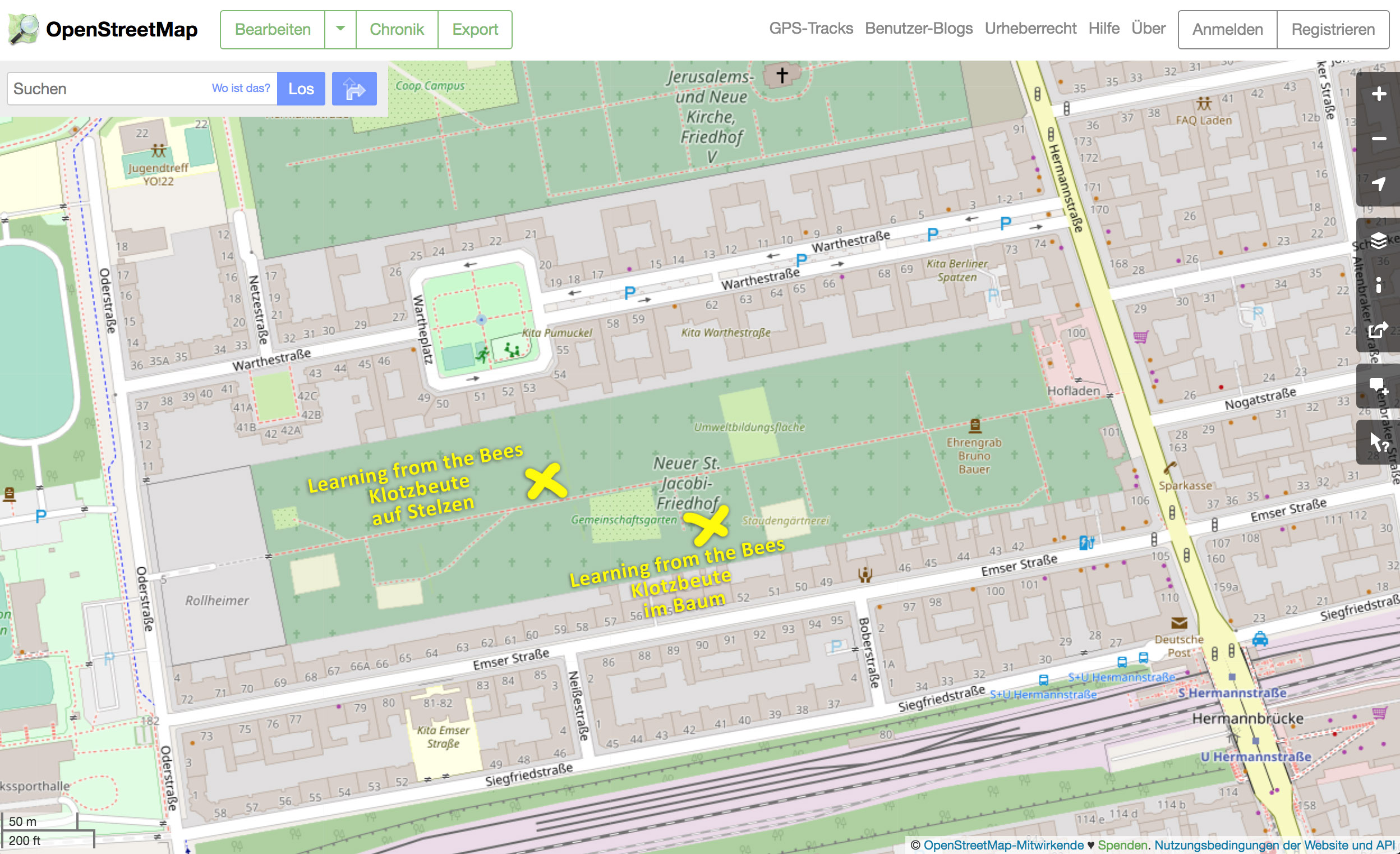 OpenStreeMap - Klotzbeuten im Prinzessinnengarten Kollektiv St. Jacobi